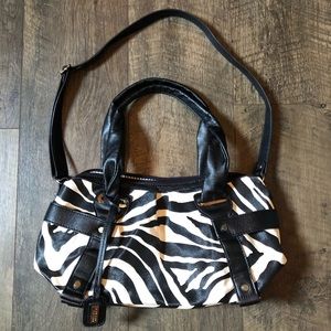 Mondani New York zebra striped handbag